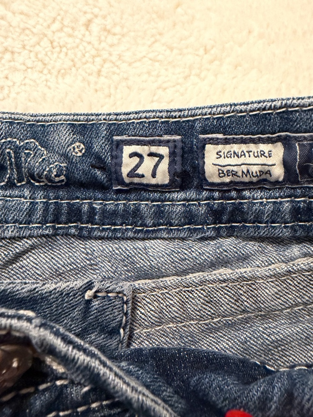 Miss Me Distressed Denim Cutoff Shorts in Blue - Picture 3 of 9